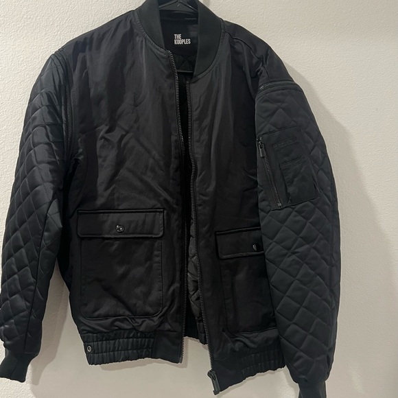 The Kooples Men’s Black Quilted Bomber Jacket Size M